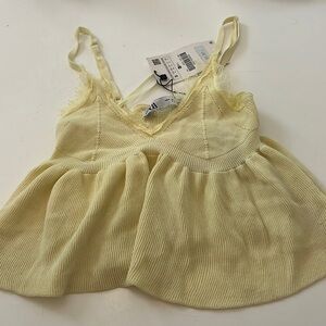 Zara Nwt Yellow Knit tank